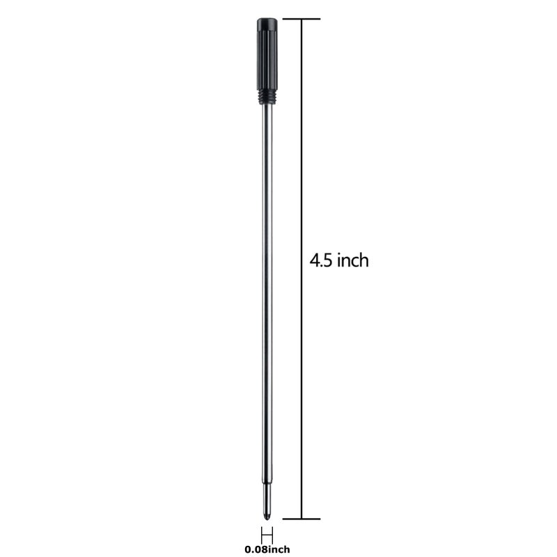 DunBong Black Ink Refill Pack of 5, Replaceable Ballpoint Pen Refills, Medium Point Metal Refill (Black) - Image 3